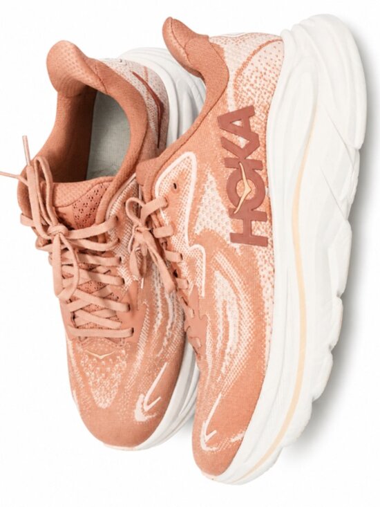 Hoka Shoes - Hoka Clifton Running Shoes In Blush Rose Latte NIB 9W